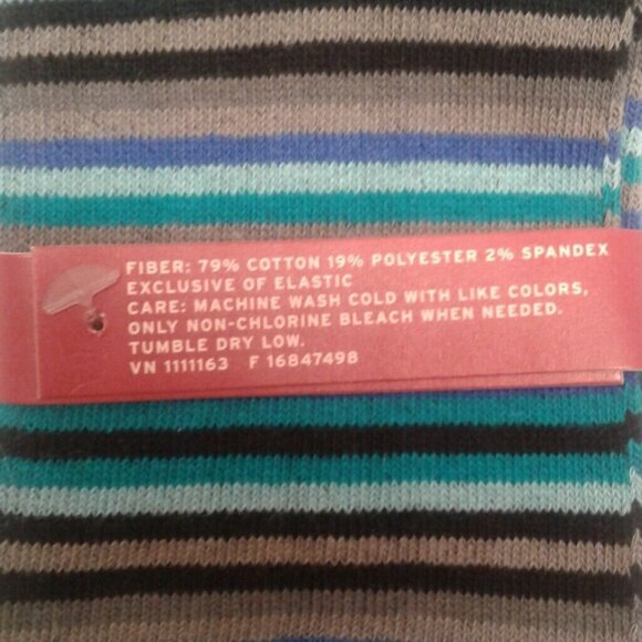 Merona Size 6-12 Mens Multi Striped Dress Socks Sea Casecade Blue Black Gray NEW - Picture 5 of 5